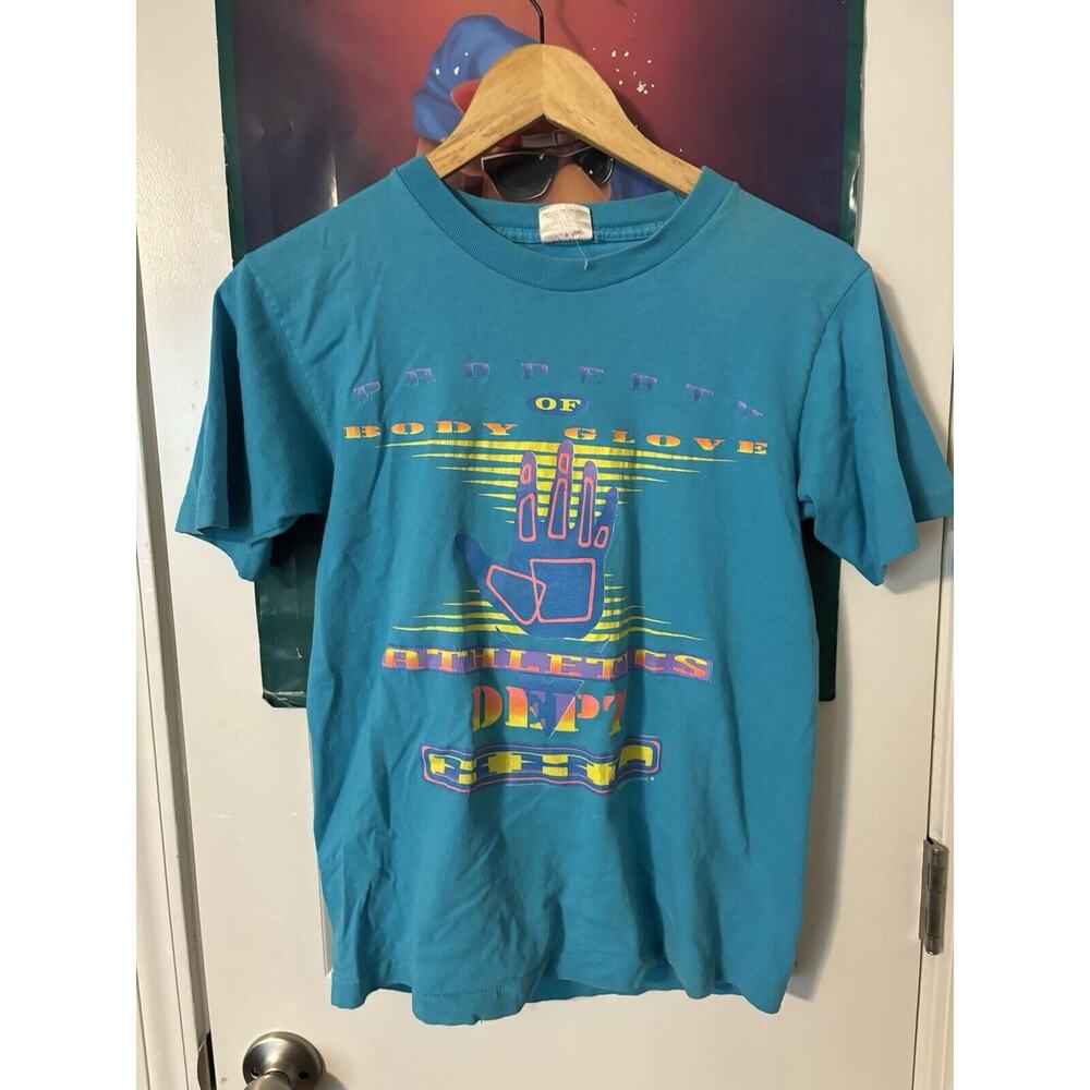 vintage atheltic dept shirt size small blue 90s